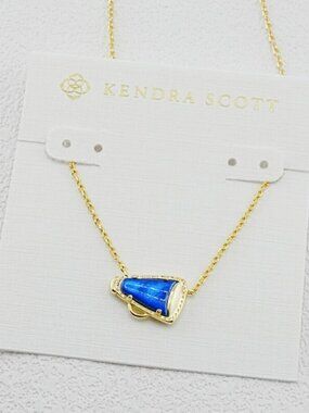 Kendra Scott Blue Stone Gold Cheer Necklace